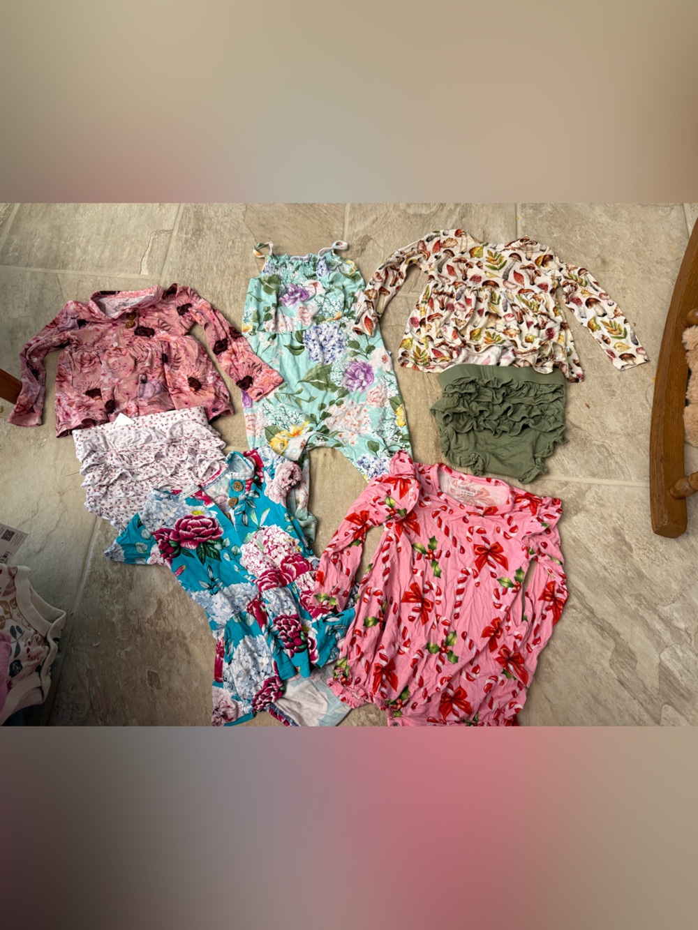 5 Posh Peanut Baby Girl Bundle - Pink, Teal, Green, Olive 6-12 months